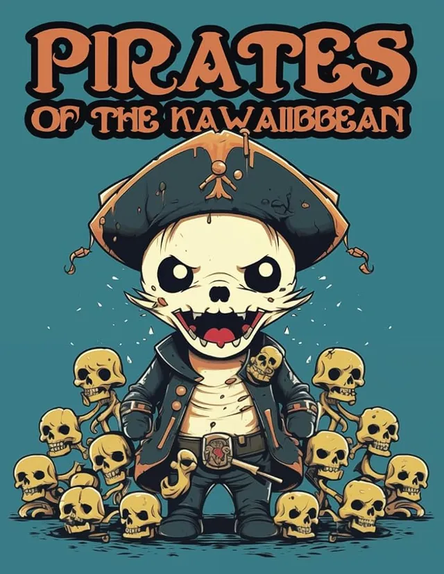 Pirates of the Kawaiibbean: Coloring Book Adventure with Kawaii Pirates – Uncover a World of Whimsical Art - Charming Characters, and Creative Sea ... Series) (Gothic Kawaii Coloring Adventures) — تصویر 1