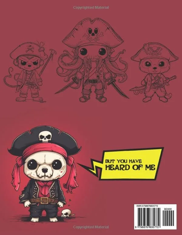 Pirates of the Kawaiibbean: Coloring Book Adventure with Kawaii Pirates – Uncover a World of Whimsical Art - Charming Characters, and Creative Sea ... Series) (Gothic Kawaii Coloring Adventures) — تصویر 2
