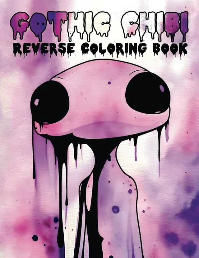Gothic Chibi Reverse Coloring Book: Unleash Your Creativity: Enchanting Sketches & Fantasy Designs for Stress Relief, Artistic Expression, and Mindful Drawing (Gothic Kawaii Coloring Adventures) — تصویر 1
